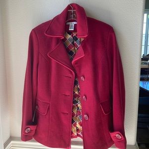 CAbi lined red wool coat.